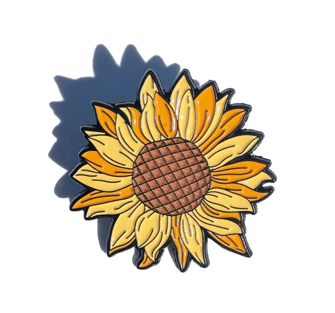 Sunflower Pin for Caps Clothing Enamel Badge  Pin For Caps And Clothing Enamel Badge Sunbloom Turnsole Girasol