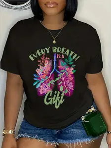 100% Cotton Unisex Organ Donation Every Breath Is A Gift Lung Transplant T-Shirt