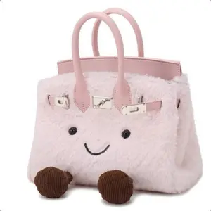 Cute Plush Crossbody Bag for Women, Cartoon Fashion Fur Bag, Kelly Handbag, Stylish and Cozy Accessory Casual Shoulder Bag Leather Bags