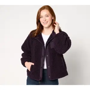 Weatherproof Snap Front Bonded Sherpa Fleece Jacket