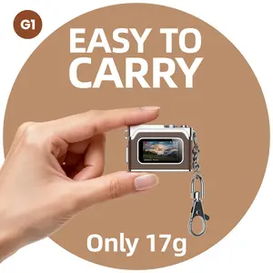 Retro Wearable Mini Camera  1080P Vlog Camera with 0.96" IPS Screen｜50 Mins Recording｜4 Filters & LED Fill Light｜Ultra-Light 17.5g for Teens & Content Creators