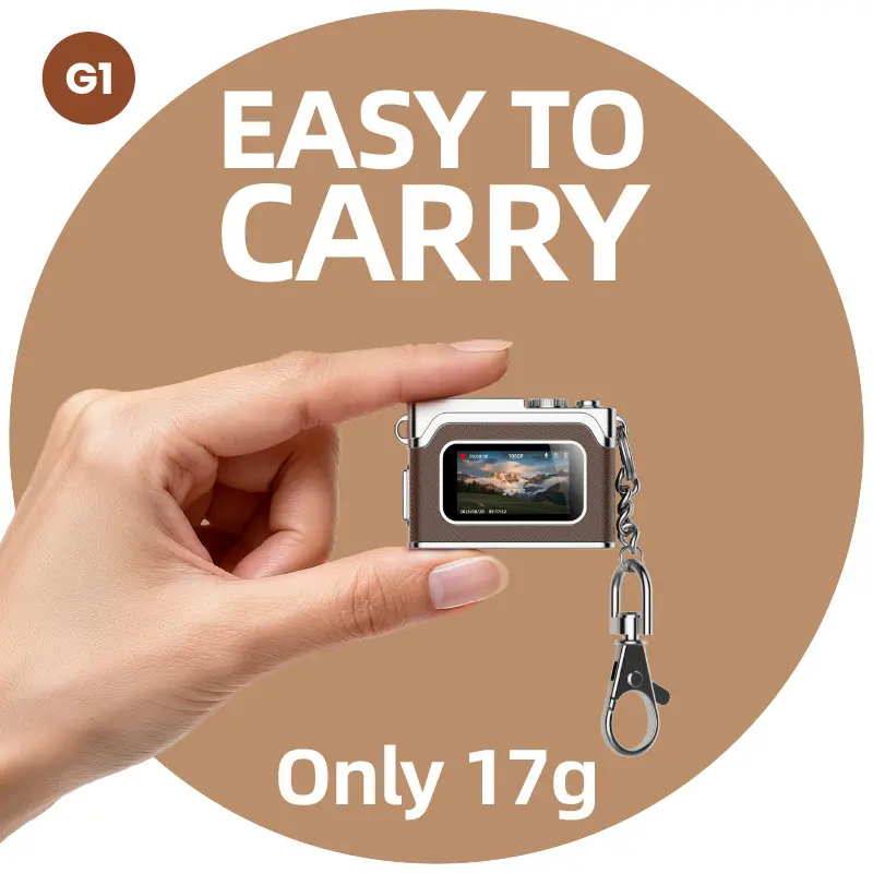Portable Retro Compact Vlogging Camera - 1080P Wearable Mini Camcorder, 0.96" IPS Screen, 50 Mins Recording, 4 Filters, LED Fill Light, 17.5g Ultra-Light for Teens & Content Creators