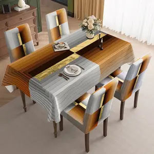 2/5/7PCS restaurant chair decoration, abstract geometric pattern color gradient combined with mountain scenery, detachable for cleaning, dirt resistant, sewn closed, suitable for home, office, hotel chair decoration