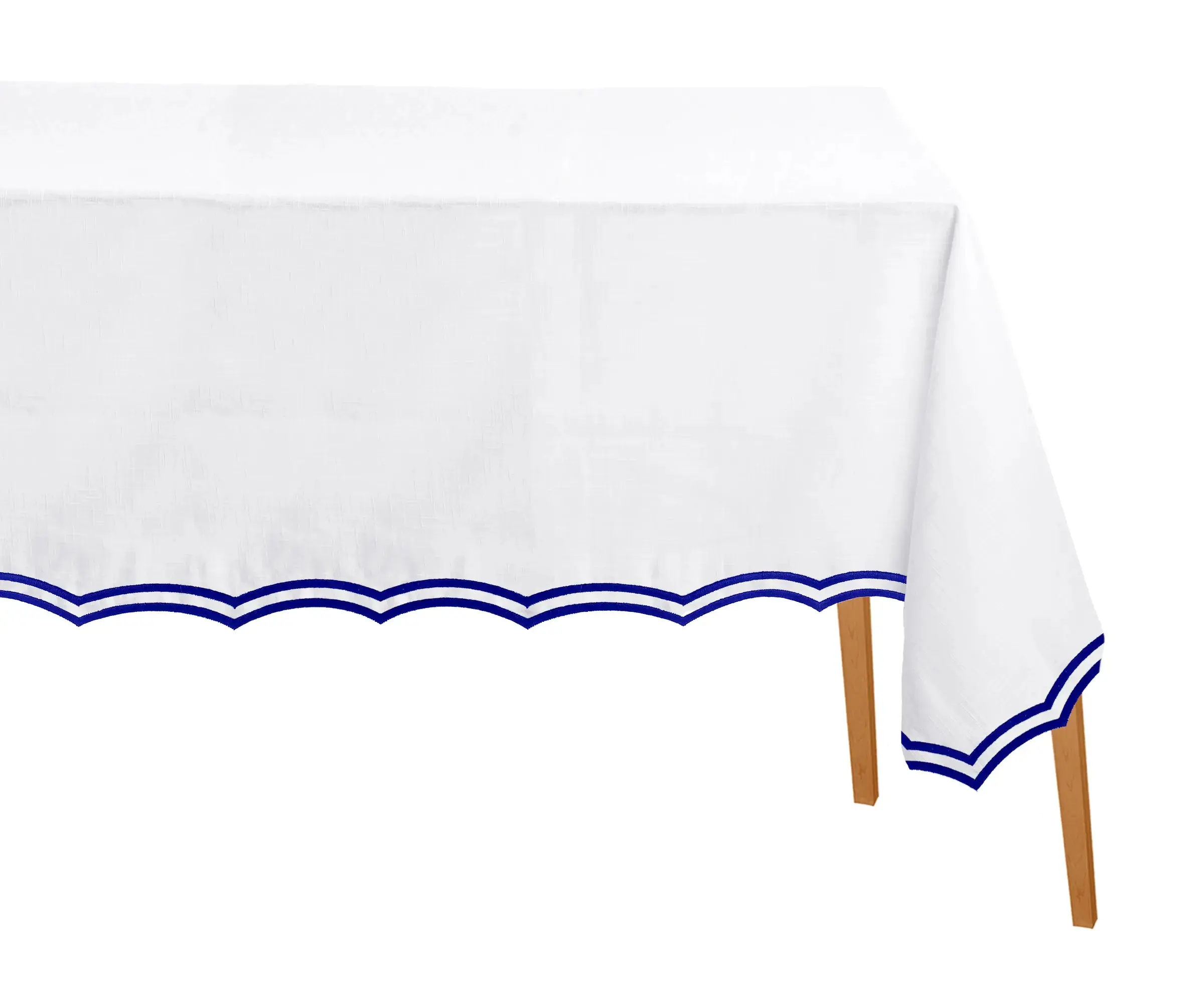 Scalloped Tablecloth Blue