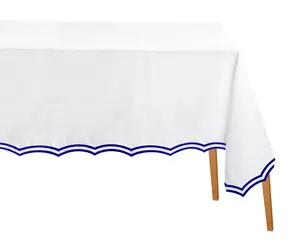 Scalloped Tablecloth Blue