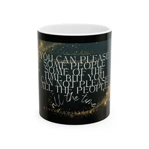 Ceramic Mug with Inspirational Quote Glitter Design, Motivational Coffee Cup, Gift for Friends, Home Office Decor, 11oz 15oz