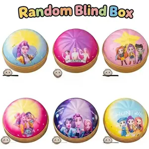 HUNTR/X K-pop Idol Squishy Blind Box: 6-Pack Sugar Edition Glitter Dumplings with Steamer Base – Cute Sensory Fidget Toy for Stress Relief & Collection