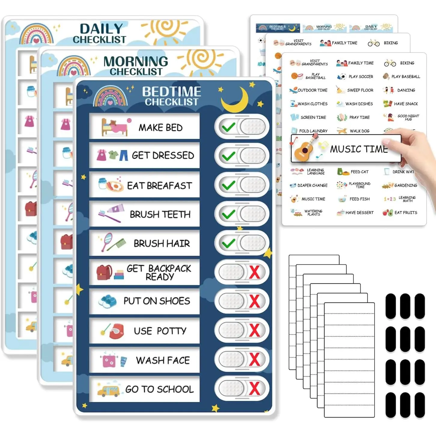 3 in 1 Bedtime/Morning/Daily Routine Chart for ,  Chore Chart for , Visual Schedule for   for