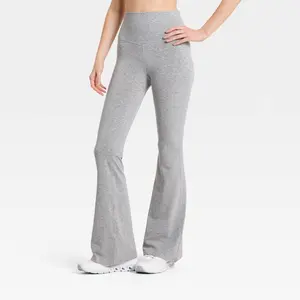 Women's Seamless Flare Leggings - JoyLab Heathered Gray XL
