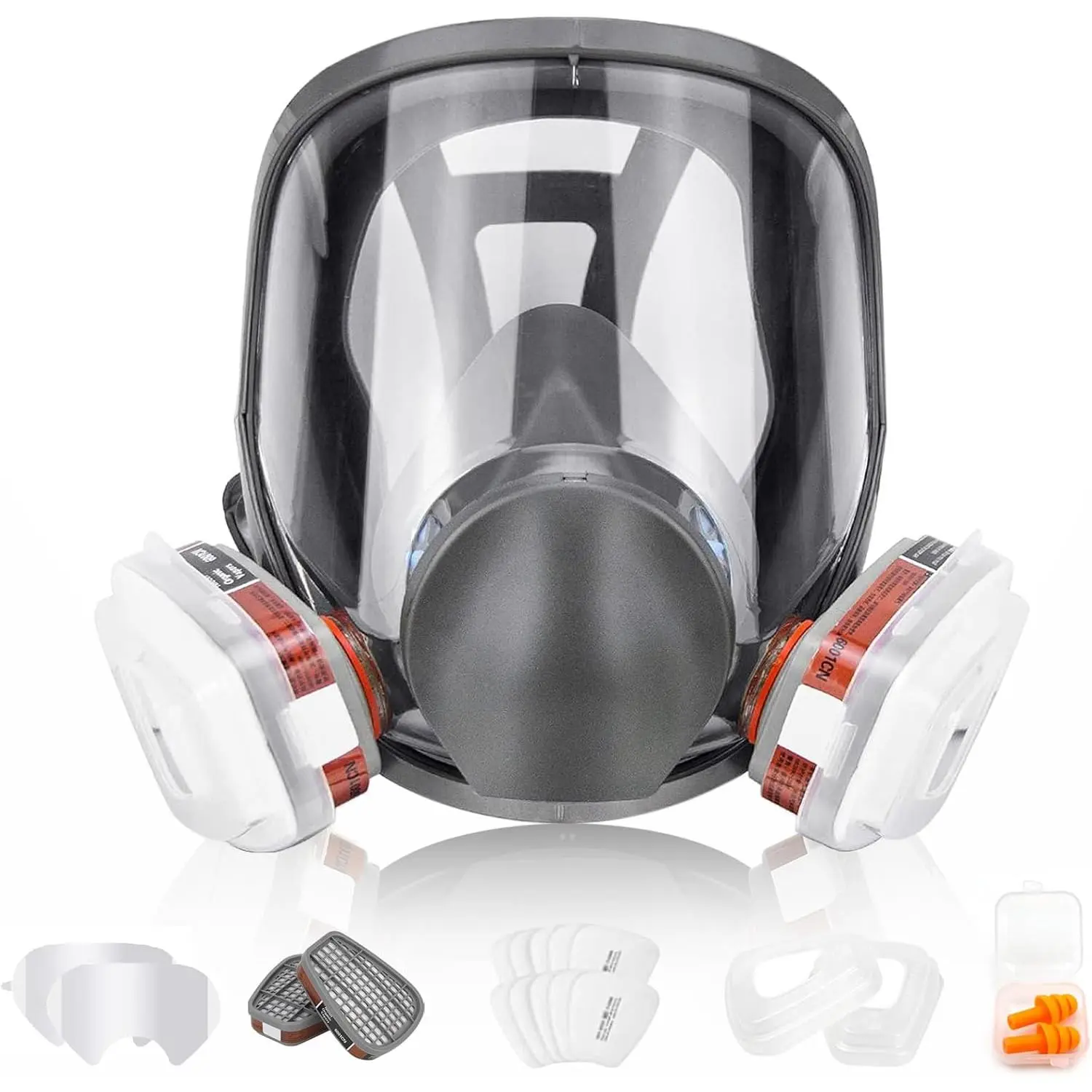 6800 Reusable Full Face Respirator Mask with Filters, Anti-Fog Welding/Soldering Respirator for Chainsaw, Laser Work, Shooting, Lab Use, Designer