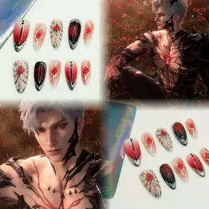 Love and Deep Space Dargon Sylus impression Handmade Anime Press on Fake Nail, Glossy Full Cover Removable Press on Nail with Nail File & Jelly Sticker