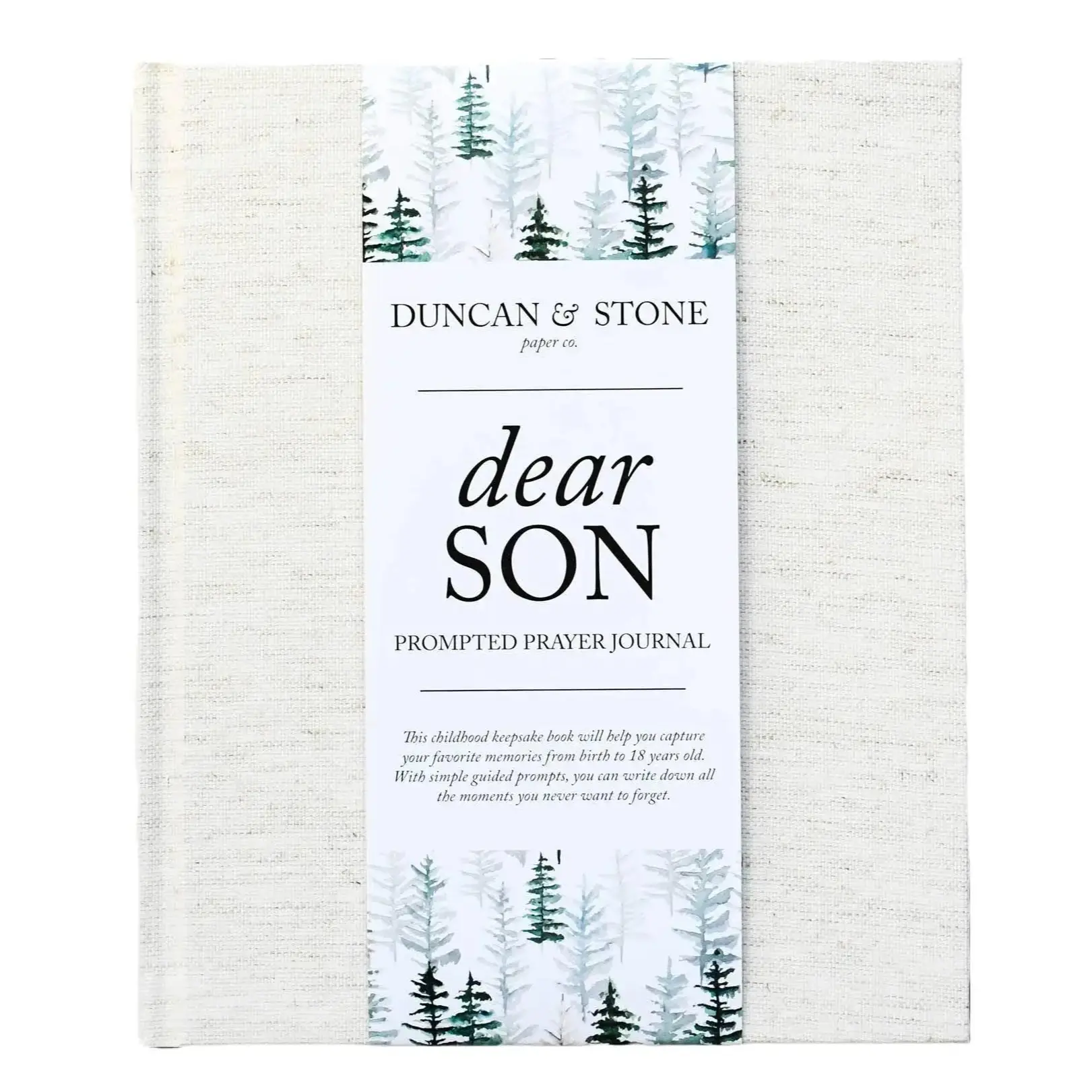 Dear Son: Prompted Baby Memory Book (Cream, 230 Pages) by Duncan & Stone - Milestone Baby Book Keepsake for 18 Years - Guided Journal - Guided Kids Jo