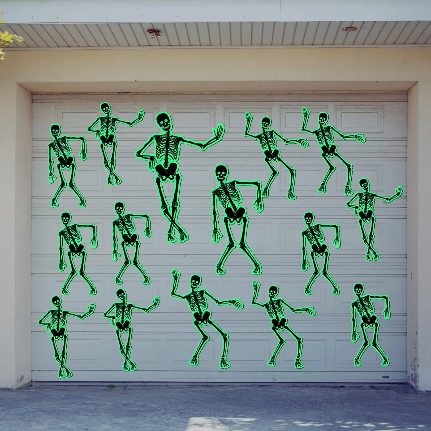 16 count Halloween Garage Door Decorations  - Glow in The Dark Bats, Spiders,  - Party Decoration for Refrigerator, , Garage Door - 4 Sizes, Luminous ()
