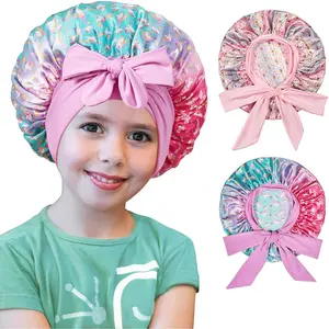 2 count  Bonnets for Girls, Silk Bonnet for , Satin Bonnet for Sleeping,   Tie Bonnet Sleep Cap