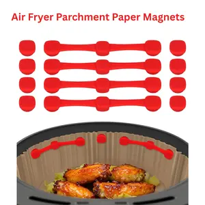 Air Fryer Parchment Paper Magnets, Magnetic Silicone Clips for Air Fryer Liners, Heat Resistant Paper Holder