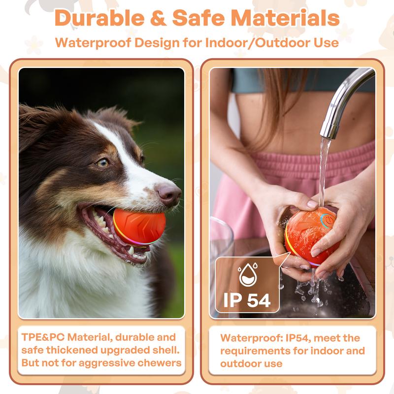 Automatic Interactive Dog Ball - Smart Electric Toy with Random Jumping & Rolling, USB Rechargeable Chew Toy for Small/Medium/Large Dogs - Puppy Entertainment Essential