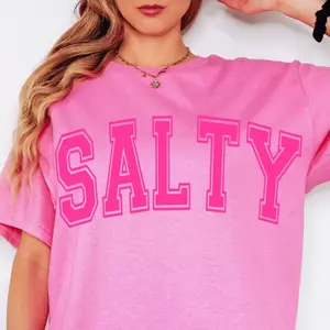 RTS SALTY COLLEGE FONT SINGLE COLOR PINK Screen Print transfers size ADULT 9X12  3-K