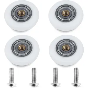 4PCS 19mm 304 Stainless Steel Shower Door Rollers Replacement Parts, Bathroom Sliding Track Shower Door Wheels Runners