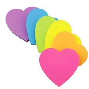 Heart Shaped Sticky Note, 6 Counts Colorful Creative Note Pad, 30 Pages Each for Easy Organization, Office Stationery & Supplies, Home Office