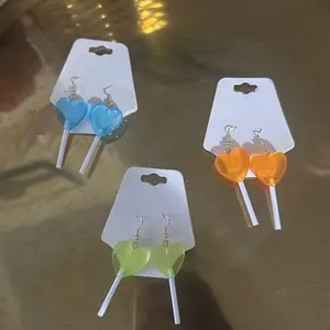 Short Heart Shape Lollipop Earrings
