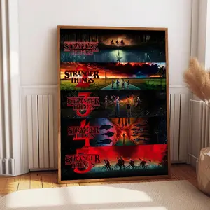 All Season 1-5 Poster Stranger Modern Kitchen Wall, Bedroom Decor, Bar Cart Art Will Byers Steve Harrington Eleven 5W1