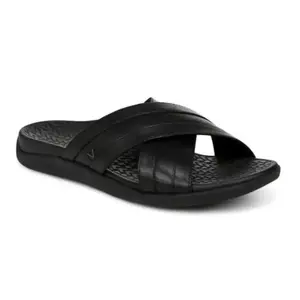 Vionic Tide Slide Black Comfort Sandal Cross Slide Men's US sizes 7-14 NEW