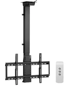 Motorized Ceiling TV Mount With Remote Control, Adjustable Electric Ceiling TV Holder For 32 To 55 Inch Screens, Flip Down Wall Bracket, Power Tilt And Swivel Function, Maximum VESA 24 x 16 In, Supports Up To 120 Lbs