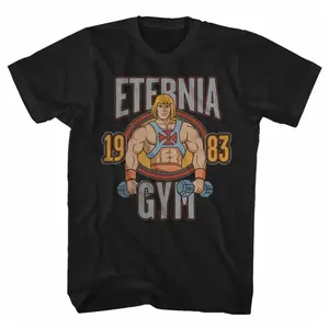 Masters of The Universe He Man Gym Black Adult T-Shirt  Harajuku Men Clothing  Men's and women's T-shirts: Unisex cotton T-shirts: Unique gift T-shirts