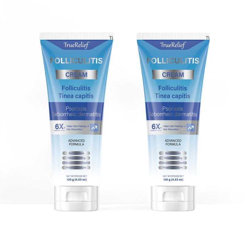 TrueRelief Organic Soothing Folliculitis Cream 120g for Scalp Face & Body Care Effective Treatment with Gentle Ingredients