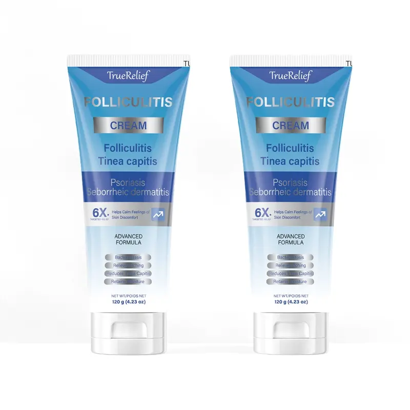 TrueRelief Organic Soothing Folliculitis Cream 120g for Scalp Face & Body Care Effective Treatment with Gentle Ingredients