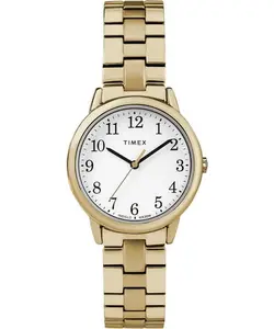 Timex TW2R589009J Womens Easy Reader Small -Tone Stainless Steel Expansion Band Watch, Gold