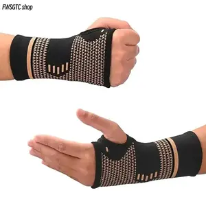 Copper Infused Wrist Compression Sleeves Pair, Breathable Comfort Wrist Support Brace, Effective Relief for Arthritis, Tendonitis, Sprains & Carpal Tunnel, Flexible Wrist Protector for Workout, Daily Use for Men & Women tiktokshopspringglowup