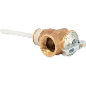 Automatic Temperature and Pressure Relief Valve with Extension Probe and Lever| Features an All Brass Body with a Stainless Steel Pressure Spring| (10473)