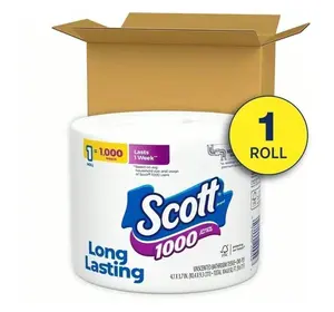 Scott 1000 Toilet Paper – 1 Roll (1,000 Sheets/Roll), America's #1 (By Sheets Sold), 2x Longer-Lasting, 10x Faster Dissolving, Septic- & Clog-Free