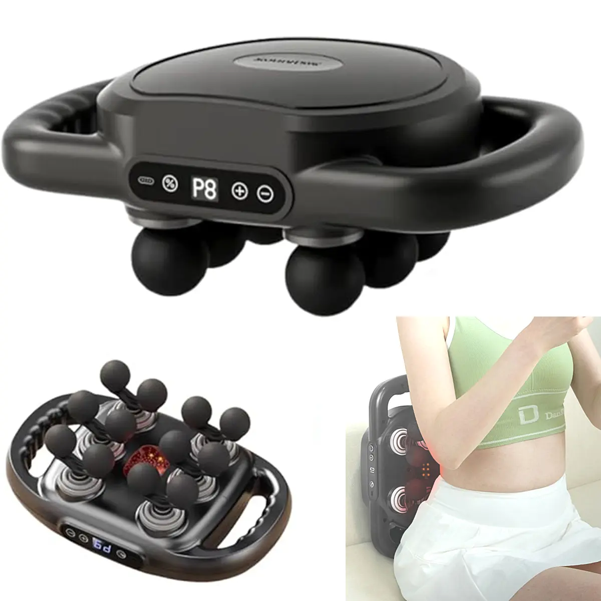 Professional Deep Tissue Massage Gun - 12 Heads, 9 Modes Electric Massager for Shoulder Pain Relief, Muscle Relaxation, Adults' Birthday/Father's Day Gift, Relaxation Aid, Fathers Day