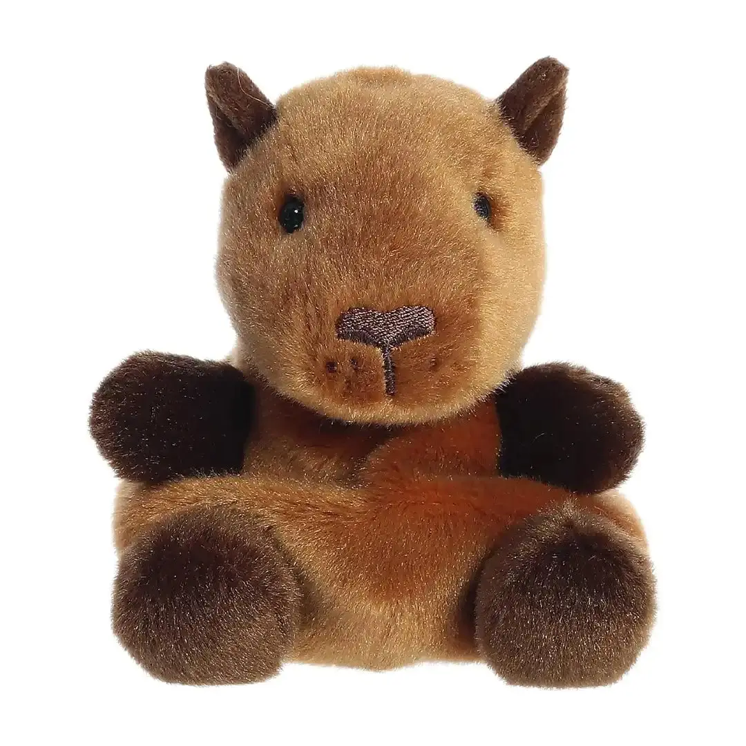 Aurora 5" Sid Capybara Palm Pals Soft Plush - Unisex Collectible Toys, Collectible Figures, Bean Pellet Filling, Approx. 4" x 3.5" x 4" Stuffed Animal for 12 Years Above Kids, Pocket-Sized