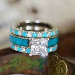 Set of 3 elegant minimalist engagement/wedding rings for women, daily wear, party, birthday/Valentine's Day/Christmas gift, fashion jewelry