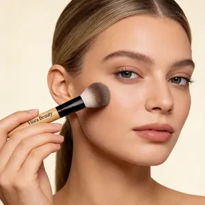 Large Face Makeup Brush - Single Item, Fluffy Soft Synthetic Bristles, Comfortable Handle for Powder, Blush Application & Smooth Blending