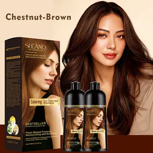 SHEANO 3-in-1 Hair Dye Shampoo Instantly covers gray hair Burgundy, Golden Brown, Chestnut Brown, Natural Black The perfect gift for men and women Gentle hair care dye shampoo