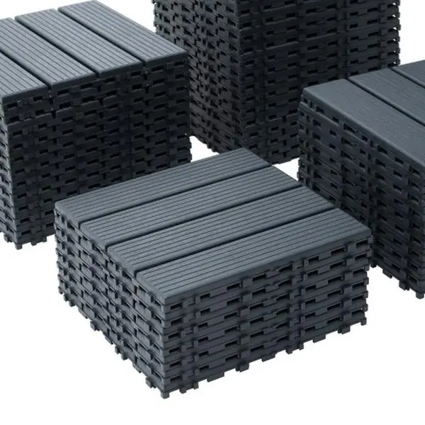 Plastic Interlocking Deck Tiles,44 Pack Patio Deck Tiles,12"x12" Square Waterproof Outdoor All Weather Use, Patio Decking Tiles for Balcony Backyard