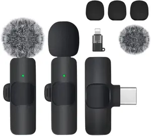 (2 Pack Newest Model  Professional Lavalier Microphone for Android, , iPad, Laptop, Interview, Live Streams, Video Recording, Podcast, Vlog, YouTube, Instagram.