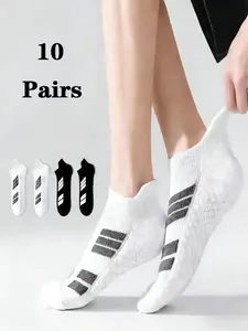 Men's Spring Summer Sports Socks, Odor-Resistant Breathable Running Basketball Marathon Socks, Gym Daily Wear