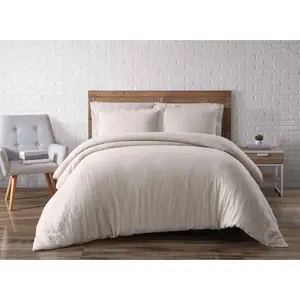 King 3pc Flax Linen Duvet Set Natural - Brooklyn Loom