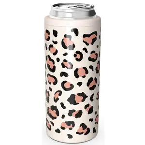 Skinny Can Cooler for Slim Beer & Hard Seltzer, Stainless Steel, Doucle-Walled Stainless Steel Insulated Slim Cans, Standard 12 oz