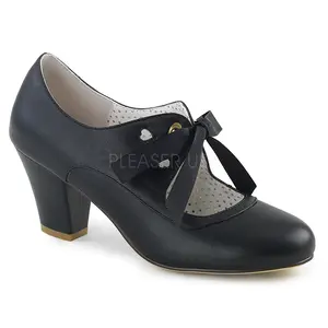 Women's Fashion High Heeled Sandals, 2" Heel WIGGLE-32 Black PU Footwear Shoe