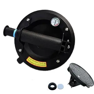 8 Inch Glass Suction Cup, 1 Set Handheld Vacuum Glass Suction Lifter with Pressure Gauge, Suction Sucker Tool for Large Granite Tile Glass Lifting
