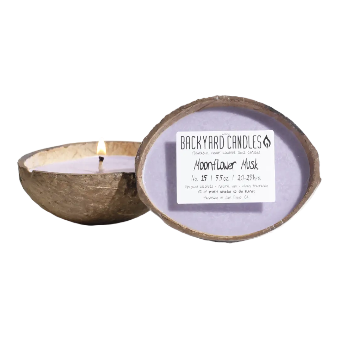 Coconut Shell Candle - Moonflower Musk