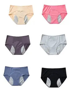 Women's Period Underwear, 6-Pack Leakproof Protective Underwear for Incontinence, Underwear For Women Spandex Breathable Panties Tummy Control Panties Seamless Soft Womenswear Basic Minimalist