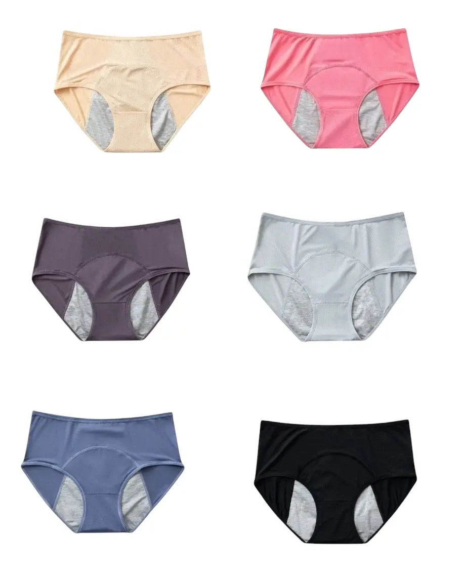 Women's Period Underwear, 6-Pack Leakproof Protective Underwear for Incontinence, Underwear For Women Spandex Breathable Panties Tummy Control Panties Seamless Soft Womenswear Basic Minimalist