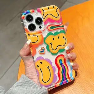 Transparent Durable Cushion Smiley Sunflower Phone Case for Apple iPhone 17 Pro Max, Anti-Drop Protection Full Coverage, Perfect Gift for Easter Christmas Halloween Birthday